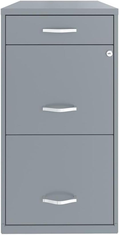 Scranton & Co Set of 2 18" D 3-Drawer Metal Filing Cabinet with Pencil Drawer