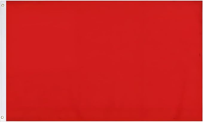 Solid Red Flags 3x5 Ft Blank Red Vivid Color Double Stitched Plain Flag with Brass Grommets