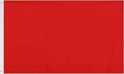 Solid Red Flags 3x5 Ft Blank Red Vivid Color Double Stitched Plain Flag with Brass Grommets