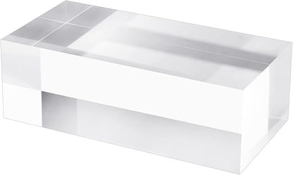 CiaoHER 2in Thickness Solid Acrylic Cube Display Block Clear Polished Pedestal Stand Riser Solid Base 2" x 3" x 6", 1 Pack