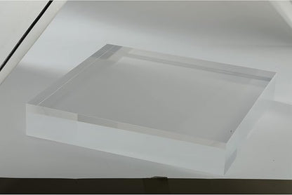 CiaoHER 2in Thickness Solid Acrylic Cube Display Block Clear Polished Pedestal Stand Riser Solid Base 2" x 12" x 12", 1 Pack