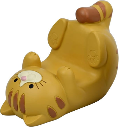 Cat-Shaped Phone Stand Animal Resin Gifts for Cat Lovers, Home & Office Fashion Accessories(Orange Color)
