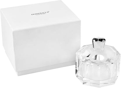 Crystal Candy Dish with Lid Hand-Cut Home Decorative Jewelry Box/Jar W 5" x H 5" with Multi-faceted, Comes With Gift Box