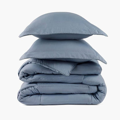 PeachSkinSheets Night Sweats: The Original 1500TC Soft Super Queen Oversized Comforter Set French Blue