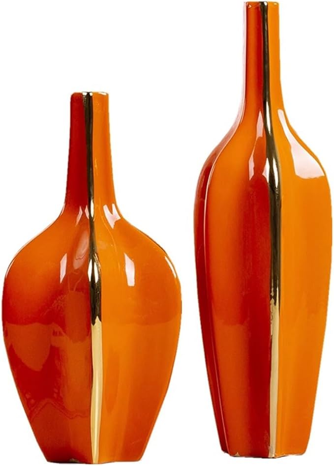 GIZNXBA Ceramic Vases Set of 2 Clay Vase for Flowers, Modern Bud Vase Ceramic, Abstract Decorative Vase Set for TV Cabinet Living Room Office Kitchen Home Wedding