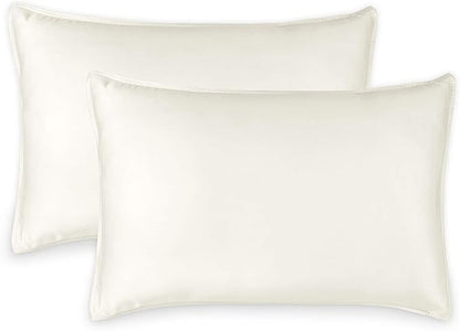 King Pillowcases by Pure Bamboo, Genuine 100% Organic Viscose Derived from Bamboo, Luxuriously Soft & Cooling, Double Stitching, Envelope Closure (2 King Pillowcases, Ivory)