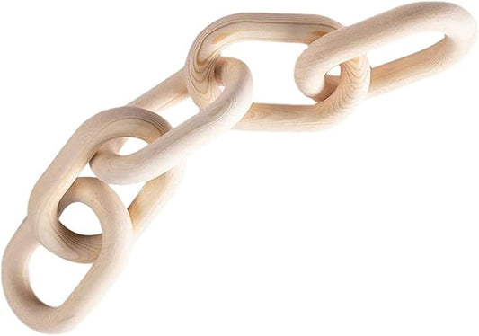 ERINGOGO Wooden Five-Link Chain Hanging Ornament Small Rustic Handmade Wood Wall Decor for Living Room Home Pendant Boho Farmhouse Style