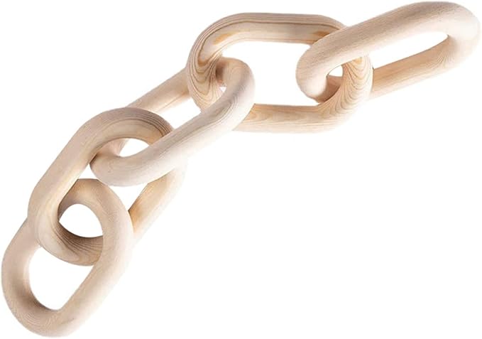 Wooden Chain Pendant Small DIY Wall Hanging Ornament Rustic Handcrafted Home Decor for Bedroom Coffee Shop Hotel Living Room