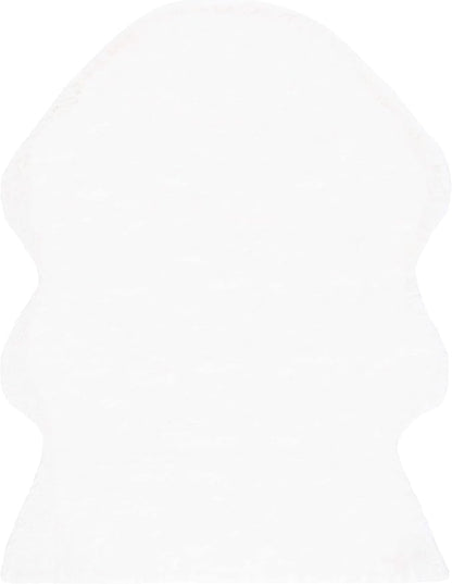 SAFAVIEH Faux Sheep Skin Collection Area Rug - 5' x 7', Ivory, Silken Glam Design, Non-Shedding & Easy Care, 2.35-inch Thick Ideal for High Traffic Areas in Living Room, Bedroom (FSS115A)