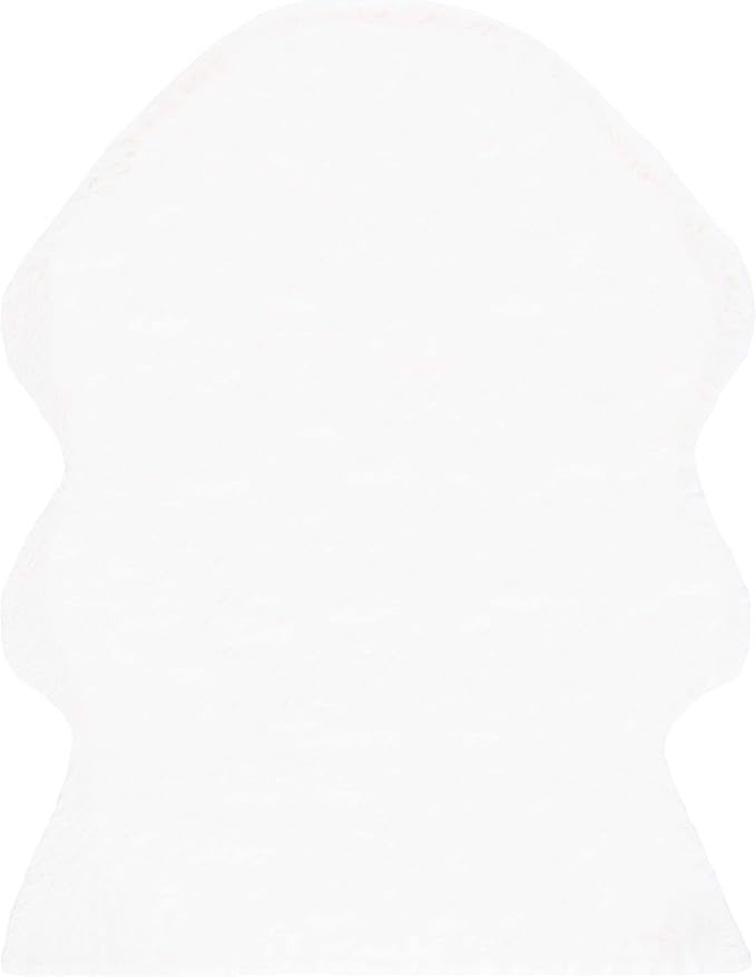 SAFAVIEH Faux Sheep Skin Collection 8' x 10' Ivory FSS115A Silken Glam 2.35-inch Thick Area Rug