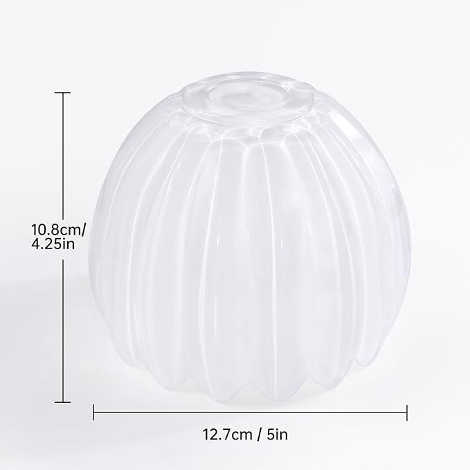 Tulip Storage Container, Jewelry Catchall Bowl, Ring Holder Jewlery Tray Trinket Dish, 5" Dia. * 4.25" H, White Glass, Thick and Exquisite, 2 Pack