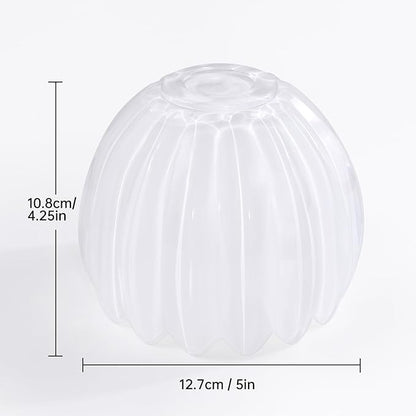 Tulip Storage Container, Jewelry Catchall Bowl, Ring Holder Jewlery Tray Trinket Dish, 5" Dia. * 4.25" H, White Glass, Thick and Exquisite, 2 Pack