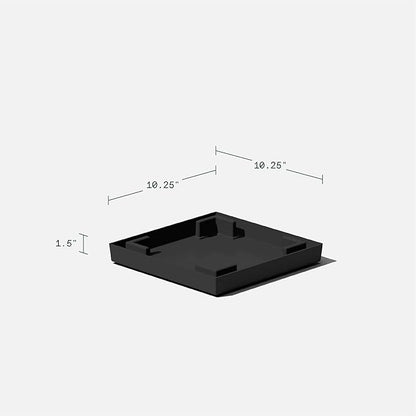 Veradek V-Resin Indoor/Outdoor Taper Planter (Black, 30 inch - 2 Pack with 2 Saucer Trays)