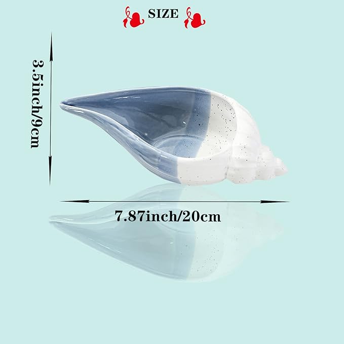 Conch Jewelry Plate Dish Key Holder for Table Jewelry Dish Jewelry Holder Trinket Tray Candy Storage Holder Earring Dish Small Key Bowl for Entryway Table Home Party Decor (I STYLE)