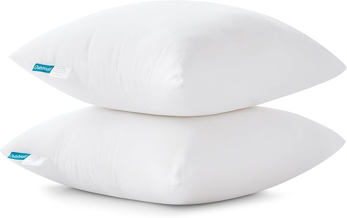 Oubonun 12 x 20 Throw Pillow Inserts - Soft, Plush & Decorative Down Alternative Pillows for Couch Sofa Bed, Machine Washable - White, Pack of 4