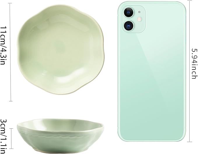 Ceramic Ring Dish Flower Jewelry Holder Dish Cute Jewelry Dish Tray Trinket Dish Small Decorative Tray Key Bowl Room Decor Aesthetic for Mom Best Friend Sister (Green)