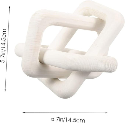 Wood Chain Link Decor for Rustic Home Minimalist Wall Hanging Accents Natural Wood Knot Decoration for Living Room and Shelf 30 Length