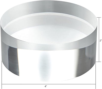 CiaoHER 2in Thickness 4in Diameter Acrylic Disc Display Block Clear Polished Round Pedestal Stand Riser 4" x 2", 1 Pack