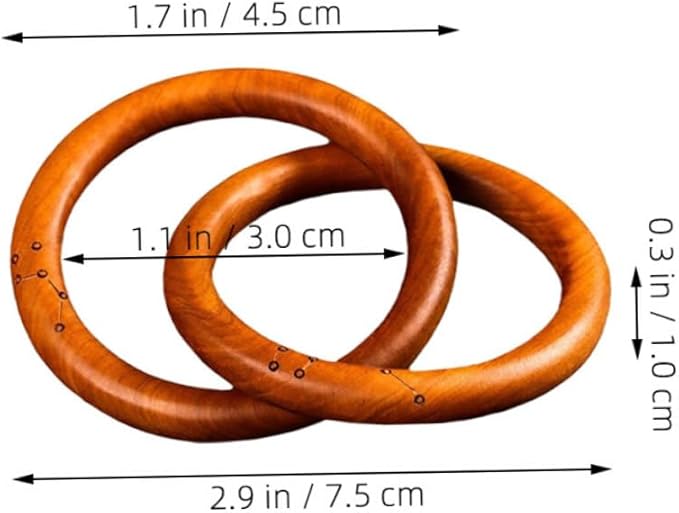 MAGICLULU Wooden Link Chain Decor Jujube Wood Ornament Rustic Home Decor Minimalist Wooden Chain Art