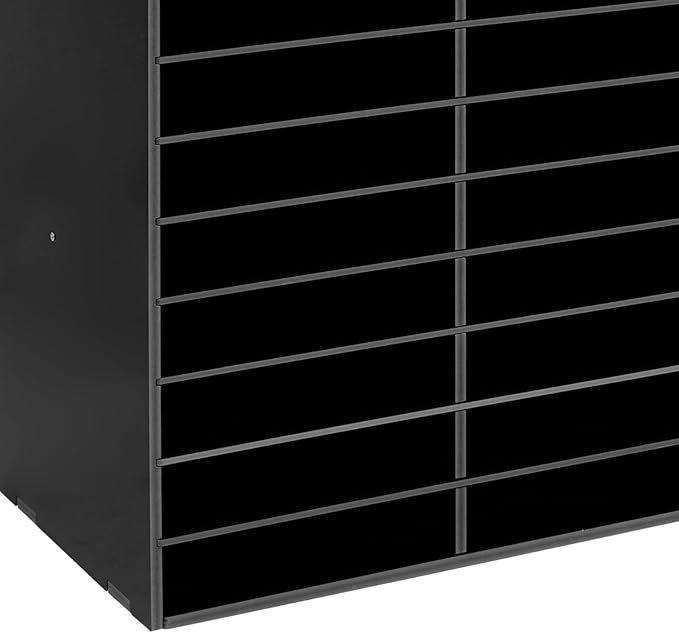 Literature Organizers, 48-Slots Classroom Mailbox Organizer with Adjustable Shelves, 110lbs Load Desktop File Sorter Mail Center, PVC Mail Sorter Paper Storage Cabinet for Classroom, Office(Black)