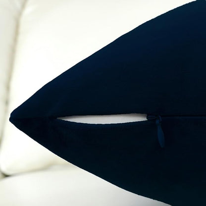 mixeoo Comfy Dark Blue Throw Pillow Covers Decorative Square Velvet Super Soft Navy Cushion Couch Cases Decor, Set of 2, 20 x 20 Inch