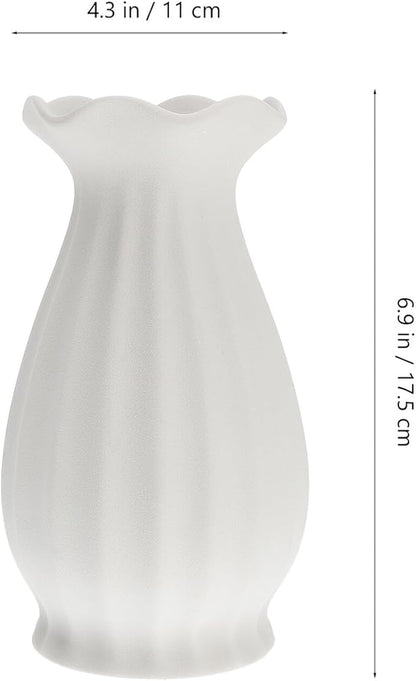 Ceramic Flower Vase White Matte Finish Modern Minimalist Decorative Container for Indoor Fresh Silk Flowers Home Office Tabletop Centerpiece