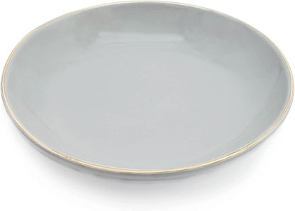 HANKOR 4.75" Ceramic Jewelry Tray, Small Ring Dish Holder Trinket Tray, Catch All Trays for Ring Earring Necklace Key, Christmas Gifts for Women Girls, Gray