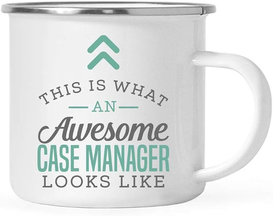 Andaz Press 11oz. Stainless Steel Campfire Coffee Mug Gift, This is What an Awesome Case Manager Looks Like, 1-Pack, Birthday Gift Ideas Coworker Him Her, Includes Gift Box