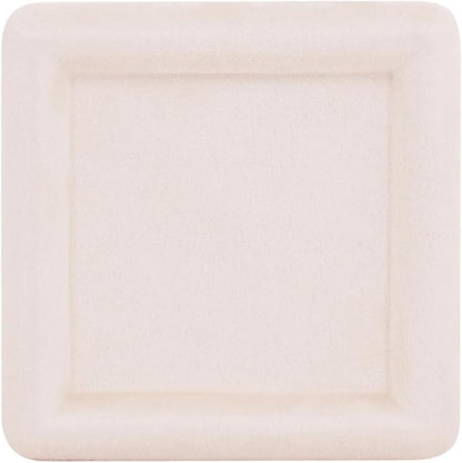 Black Velvet Jewelry Display Tray, Luxury Velvet Ring Holder Showcase for Necklaces Earrings, Jewelry Store Display and Ecommerce Photography Prop, 4.72x4.72 Inches (Beige)