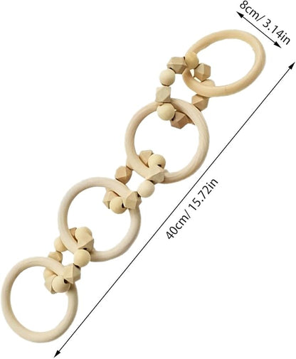 Wood Chain Link Decor: Wood Chain Home Decor - Decorative Wooden Link Accent for Living Room - Minimalist Farmhouse Ornament