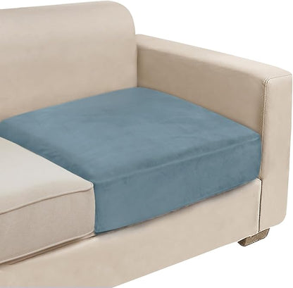 NAISI Couch Cushion Covers 1 Piece Velvet Stretch Sofa Seat Covers or Backrest Covers Soft Individual Couch Covers for Sectional Sofa(1 PC for Seat Cushion or Backrest,Teal)