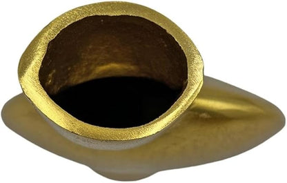 Pemberly Row 8.5" Decorative Handmade Aluminum Abstract Round Flower Vase - Gold