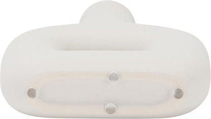 Sagebrook Home Modern Stoneware Vase - Decorative Dolomite Flower Holder - Minimalist Home & Office Accent - Stylish Tabletop Centerpiece for Living Room, Bedroom & Desk Decor - 8" White