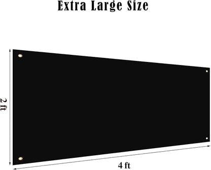 2 Pieces Large Banners Signs Polyester Oxford Cloth Sublimation Banner with Rope for Indoor Wall Outdoor Easy Hang Sign DIY Banner Sign for Business Office Supply (Black,2 x 4 Feet)