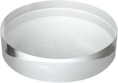 CiaoHER 2in Thickness 10in Diameter Acrylic Disc Display Block Clear Polished Round Pedestal Stand Riser 10" x 2", 1 Pack