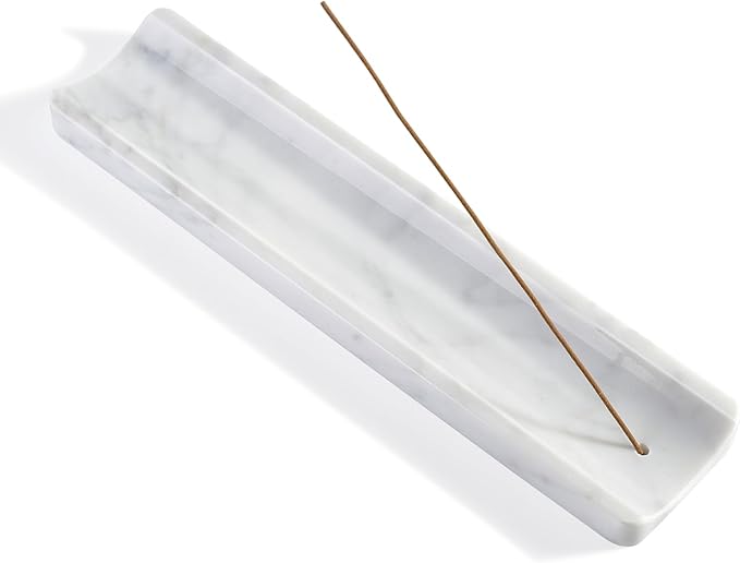 Koville Marble Incense Holder, Incense Holder for Sticks, Incense Sticks Holder Ash Catcher for Meditation Yoga SPA, Natural Stone Incense Burner, Home Table Decor