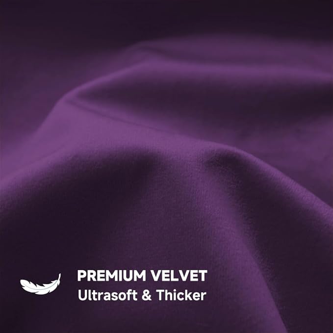 QUORGVES Purple Velvet Pillow Covers 16x16 Inch Set of 2, Soft Solid Decorative Square Throw Pillow Covers, Decor Cushion Covers for Bed Sofa Couch Bedroom Living Room