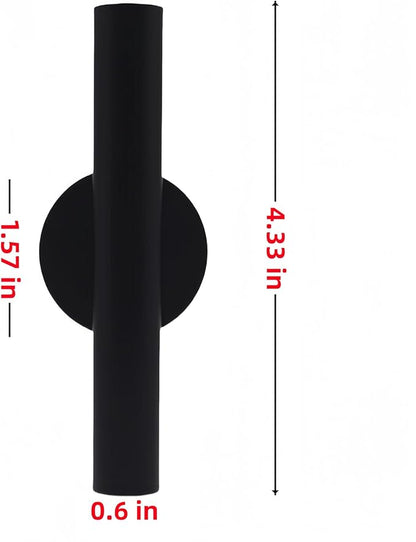 Adhesive Metal Wall Vase Holder - Decorative Tube for Dried/Faux Floral Display, Rust-Resistant Home & Office, Dining Room Also Suitable for Cemetery Memorial Display Decor (2 Pcs Black)