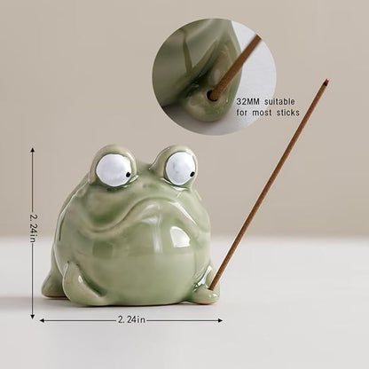 Frog Incense Burner, Incense Holder for Sticks, Ceramic Incense Stick Holder