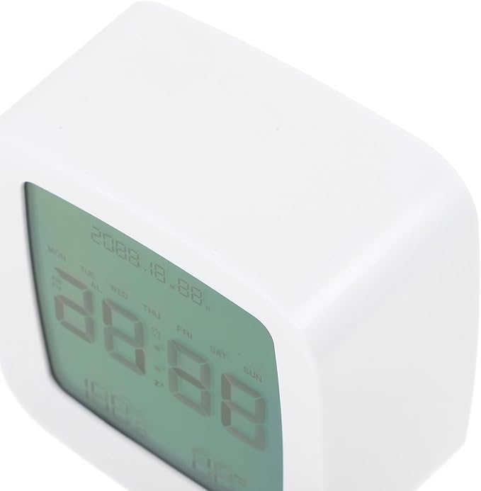 Toyvian Digital Alarm Clock Small Desk Clock with Temperature Humidity Display for Bedroom Plastic Elegant Minimalist Design for Students