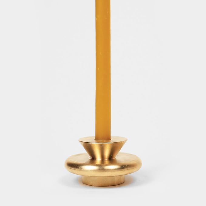 Brass Candle Holder XS: Elegant & Durable Solid Brass | Fits 3/8” Diameter Candles | Home Decor | Dimensions: 1.67” x 0.92”