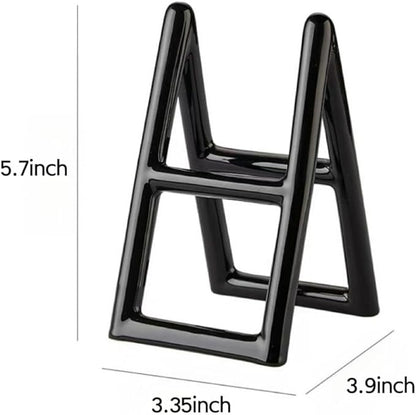Handmade Ceramic Holder Stand for Toothbrushes, Makeup Brushes, and Pens - Minimalist Design for Bathroom Vanity and Countertops Decor (Black)