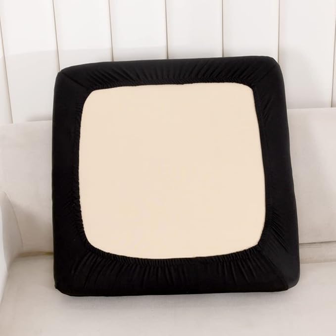 HOOBUY Waterproof Couch Cushion Cover 2Pieces Stretch Sofa Slipcovers Furniture Protector with Elastic Suitable for Loveseat,2 Seater Sofa (2, Black)