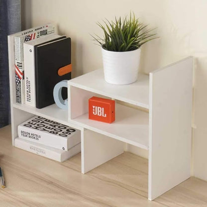 Sorfity Expandable Wood Desktop Bookshelf Desktop Organizer Office Storage Rack Wood Display Shelf - Free Style Display True Natural Stand Shelf Rack Assemble