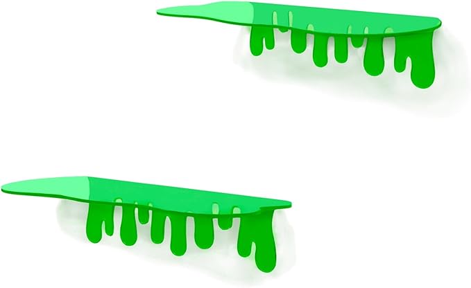 SetGame 2-Pack Acrylic Small Wall Shelves - 12 Inch Floating Shelf for Walls, Home Wall Display Ledges for Storage, Room Décor, Small Album & Items Organizer Display