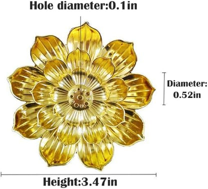 Incense Holder with Incense Stick Tray,Multi-Functional Incense Burner and Stick Holder Combo,Detachable Ash Catcher (Golden)