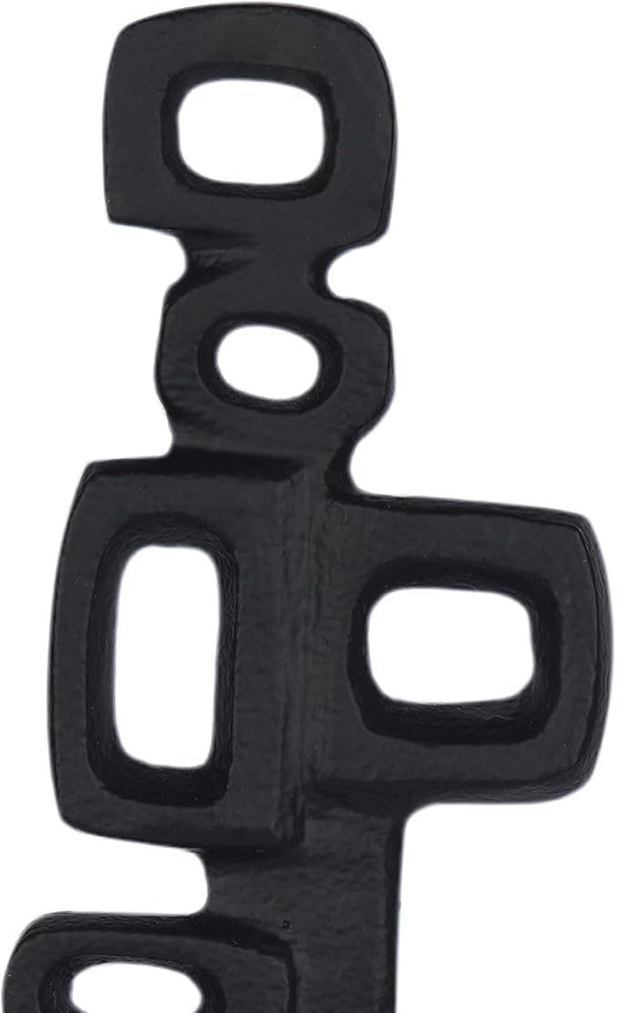 Cruiser’s Caché Abstract Geometric Sculpture, Artisan-Made Cast Aluminum with Black Anthracite Finish, Natural Marble Base, 13"