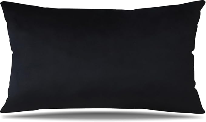 Artscope Luxury Velvet Pillow Covers Super Soft Decorative Rectangle Throw Pillow Covers Case Cushion Covers for Sofa Couch Bedroom Car Decor 16x24 Inch Black