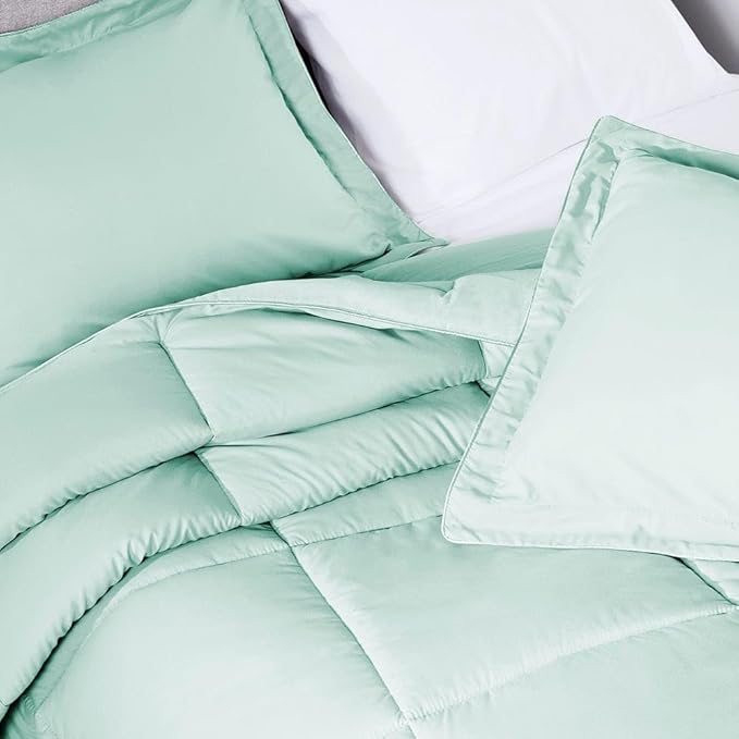 PeachSkinSheets Night Sweats: The Original 1500TC Soft Super King/Cal King Oversized Comforter Set Mint Julep