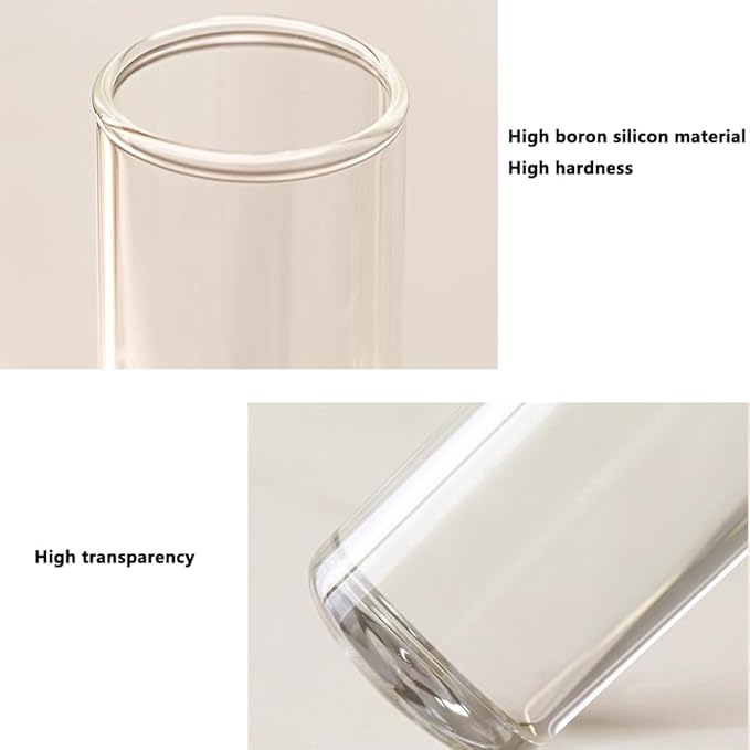 8PCS Test Tube Vases Decorative Glass Flower Vase Hinged Flower Vases Planter Flower Arranging Container Hydroponic Flower Holder Decor with 15PCS Hooks and 2PCS Brushes (VASES-B)